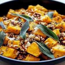 Recette de Butternut Roti avec Sauge, Parmesan et Noix