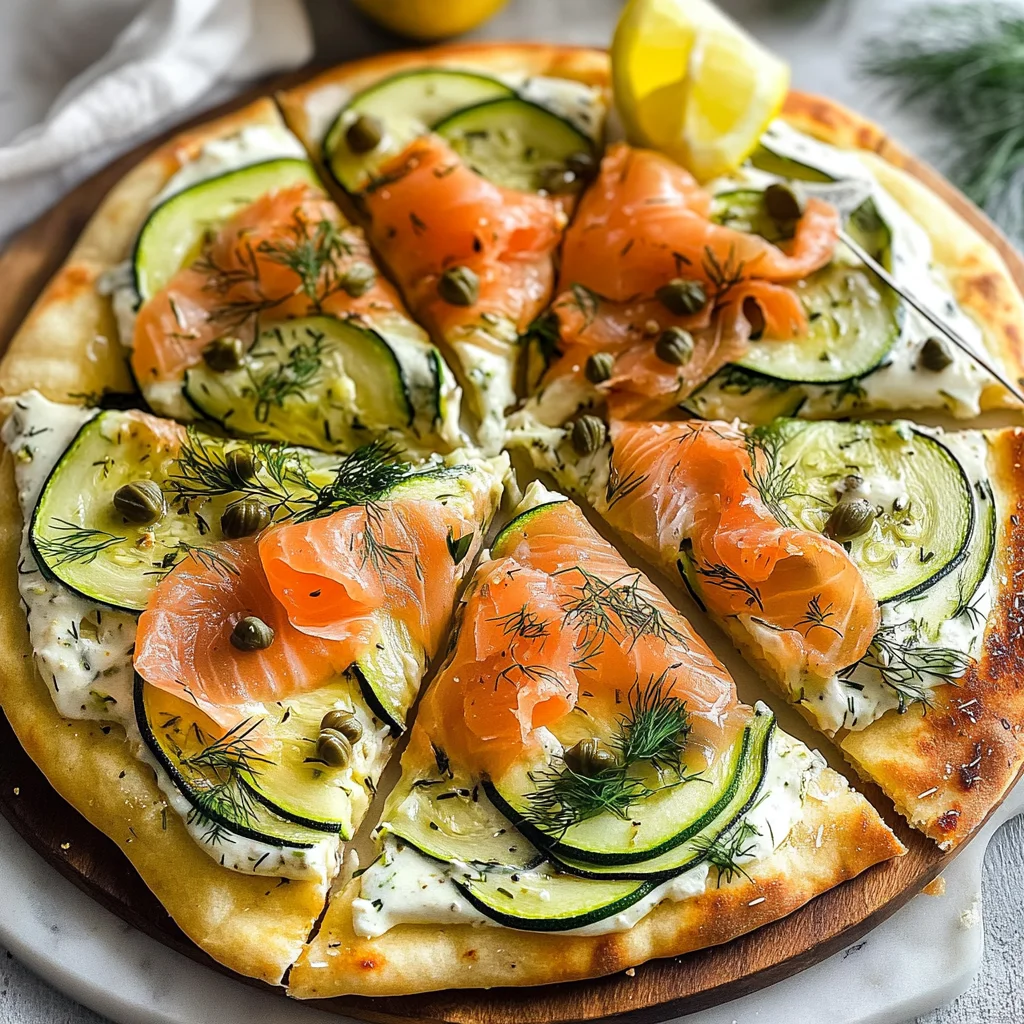 Pizza courgette et saumon fumé
