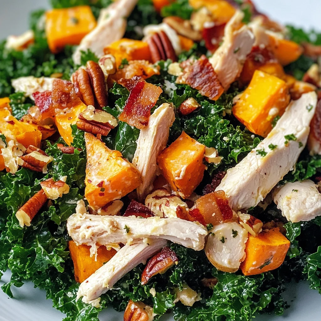Salade tiède patates, kale, poulet