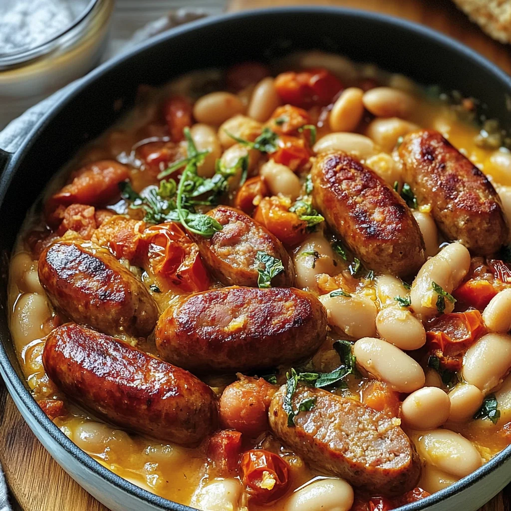 Casserole haricots blancs saucisses