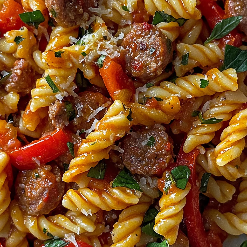 Cavatellis à la saucisse et poivrons