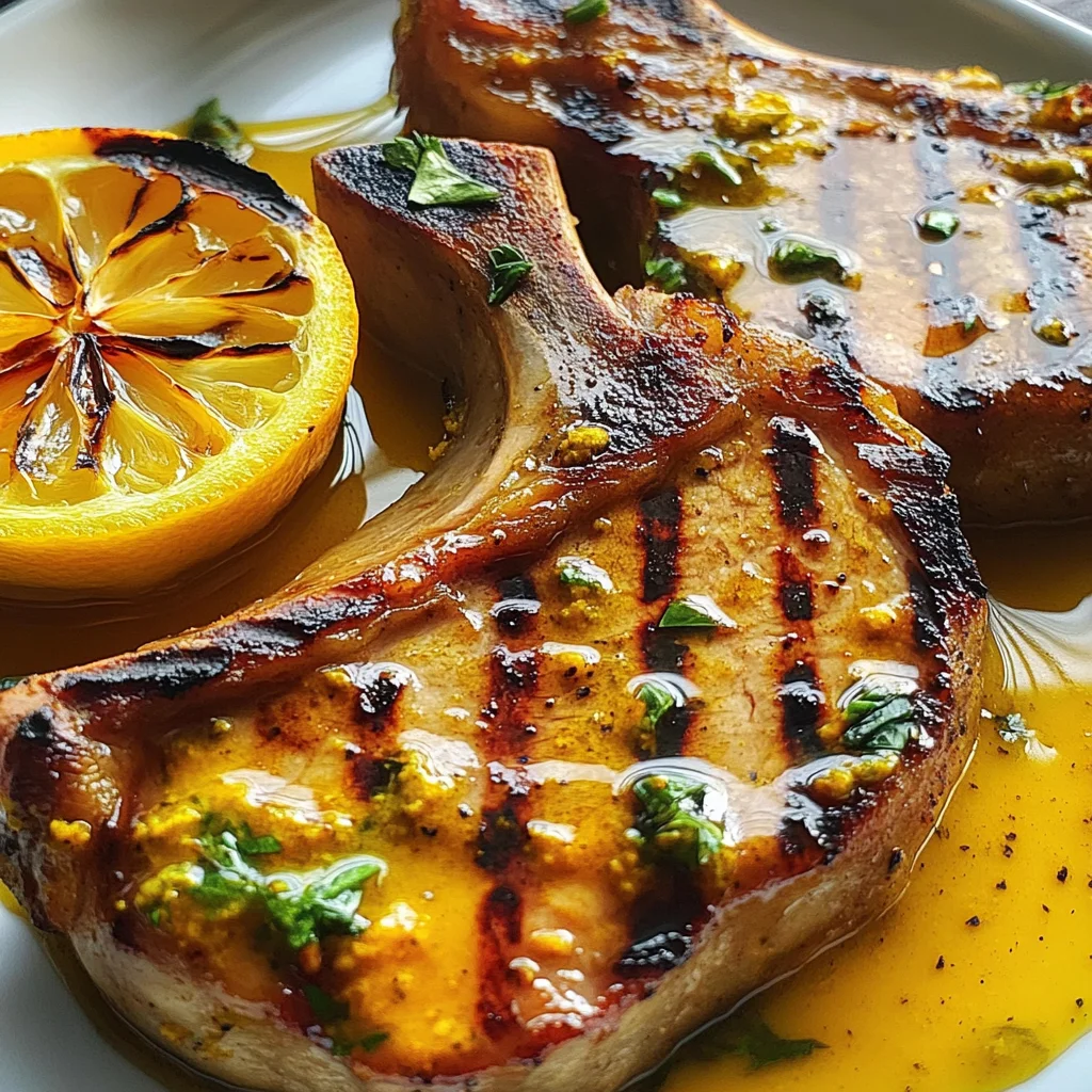 Côtelettes de porc au curcuma