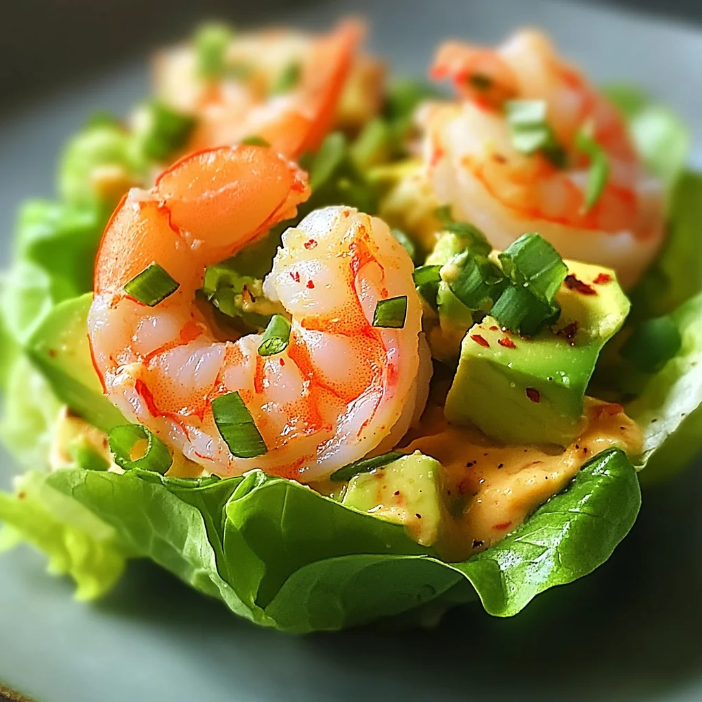 Coupelles laitue crevettes avocat