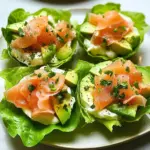 Coupelles laitue truite avocat
