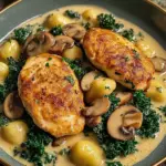 Escalopes poulet gnocchis kale