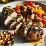 Filet de porc grillé et haricots
