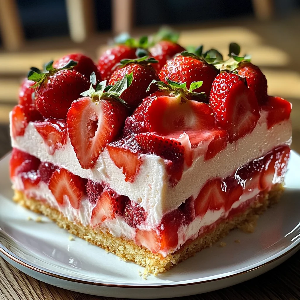 Gâteau froid fraises léger