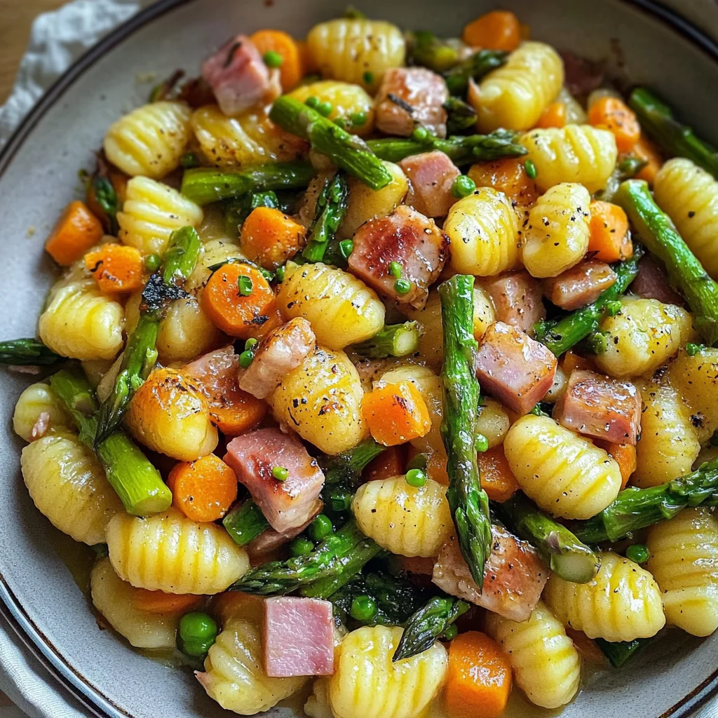 Gnocchis aux asperges et jambon