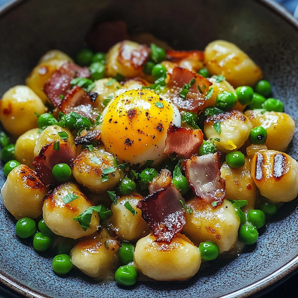 Gnocchis grillés à la carbonara