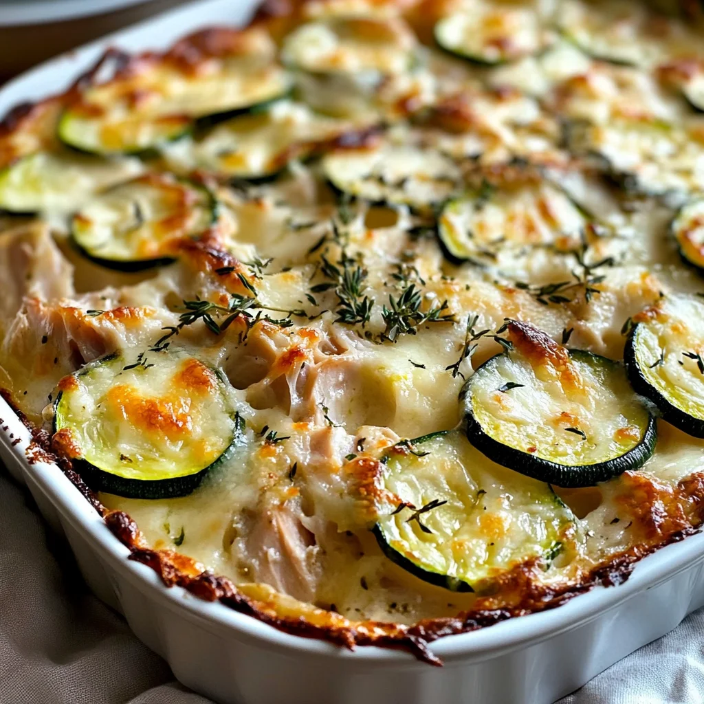 Gratin courgettes et thon crémeux