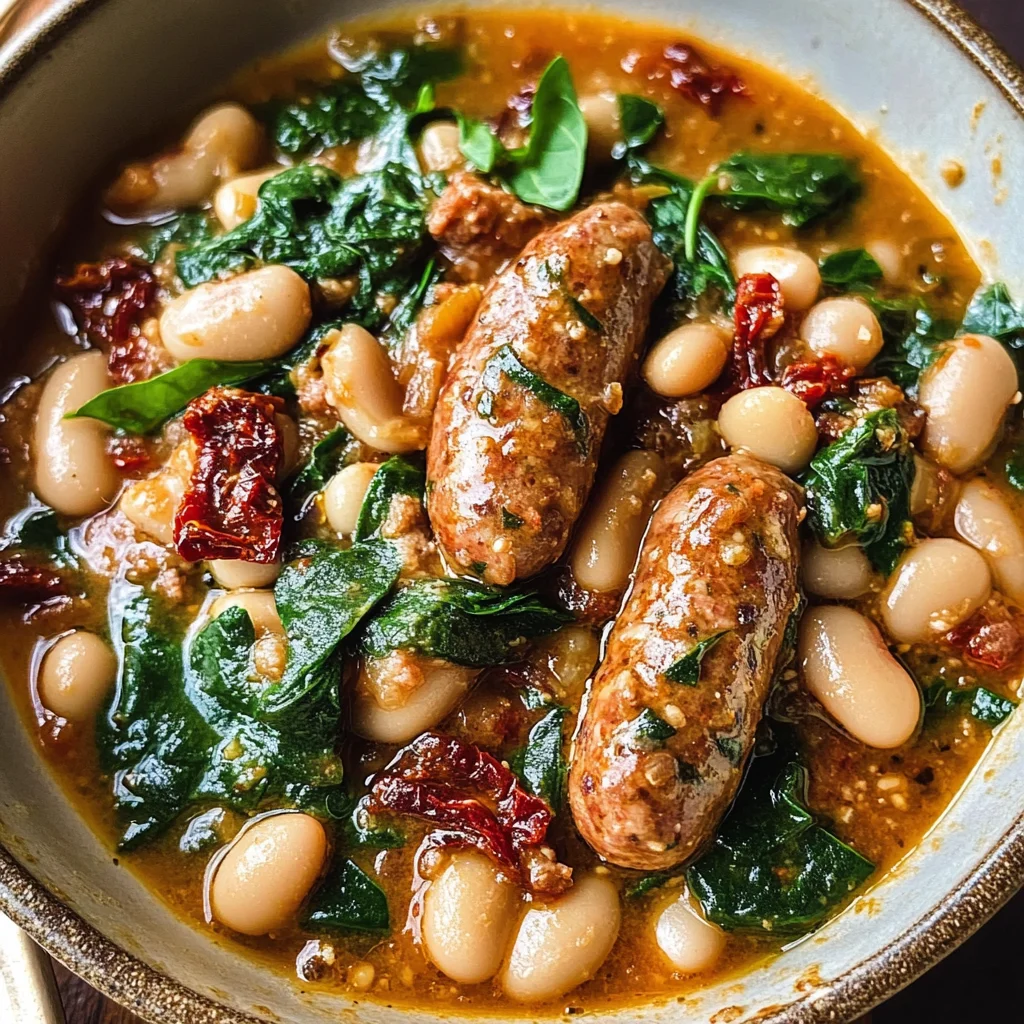 Haricots crémeux et saucisses