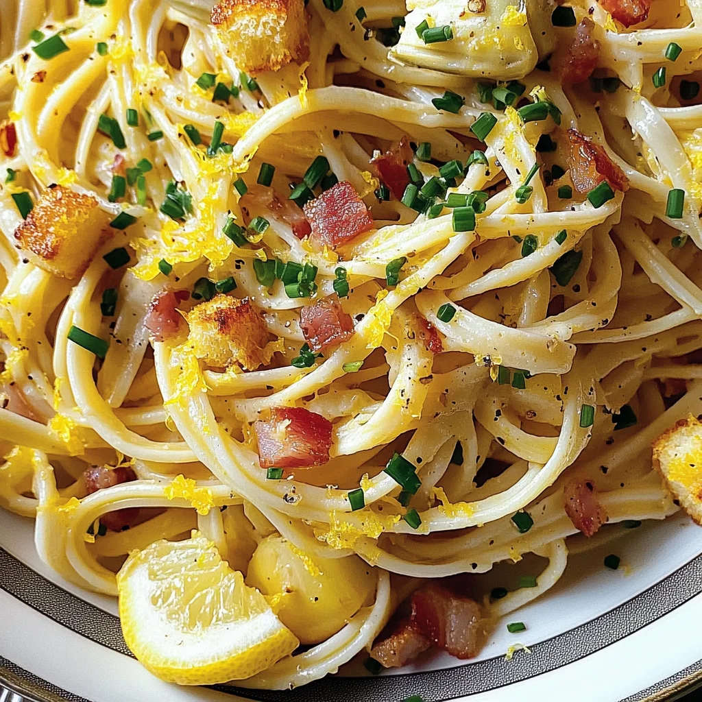 Linguines citron et artichauts