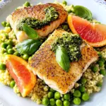Morue poêlée couscous au pesto