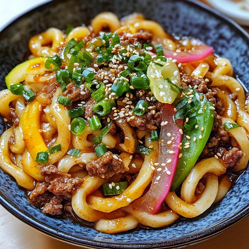 Nouilles udon boeuf épicé tamari