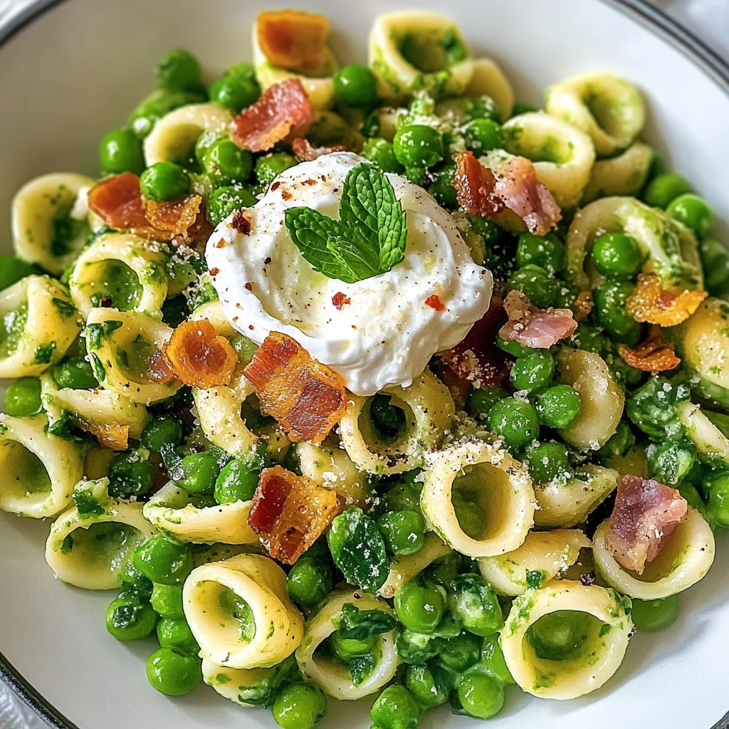Orecchiettes aux petits pois labneh