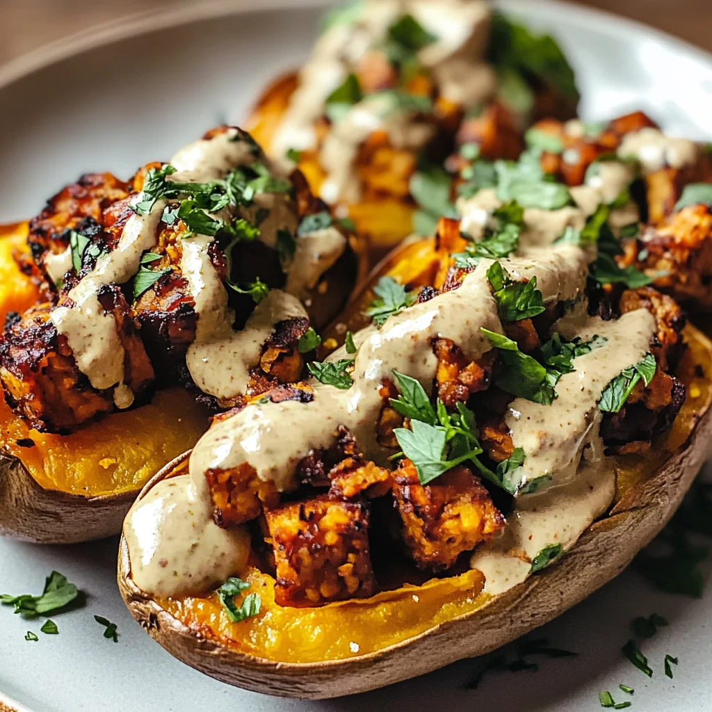 Patates douces farcies tempeh