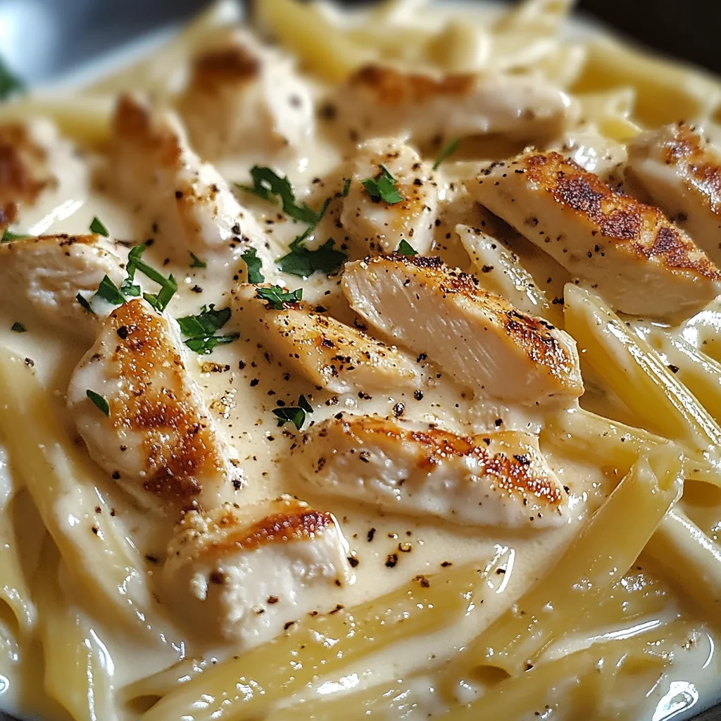 Pâtes au poulet crémeux