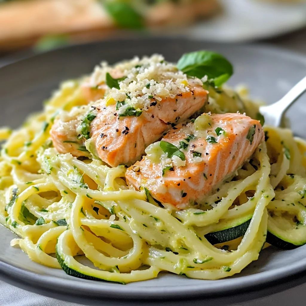 Pâtes saumon et courgettes