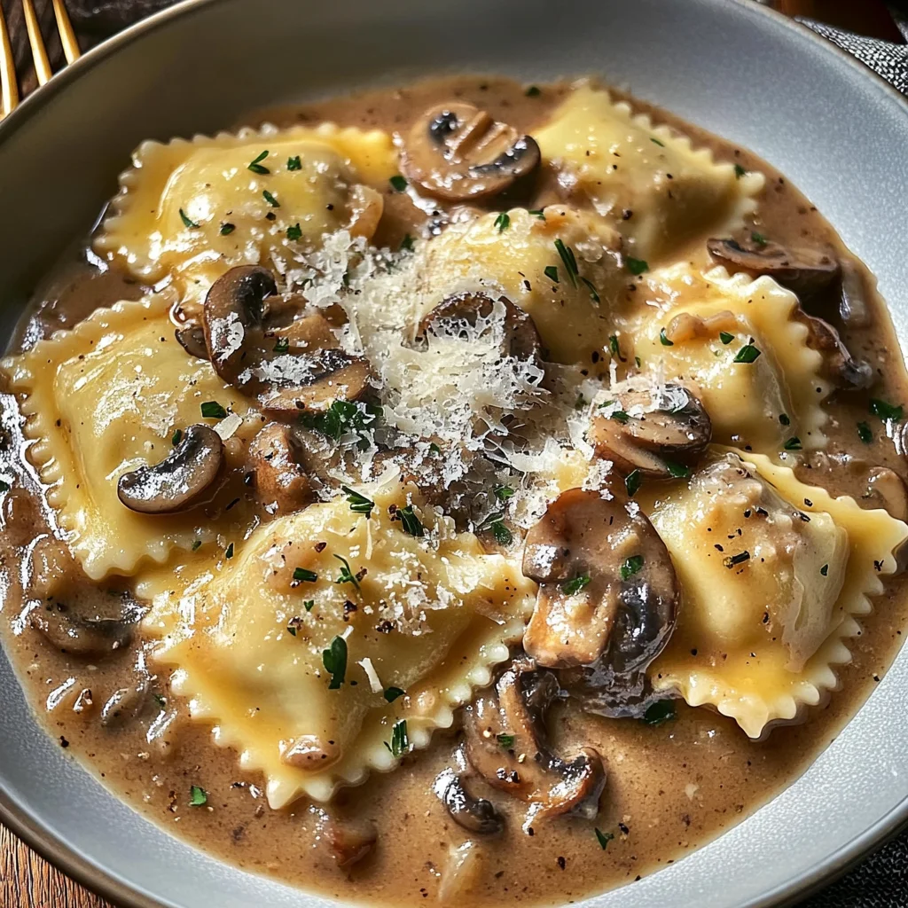 Raviolis au boeuf champignons