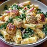 Rigatonis aux boulettes et aneth