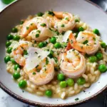 Risotto aux crevettes et pois