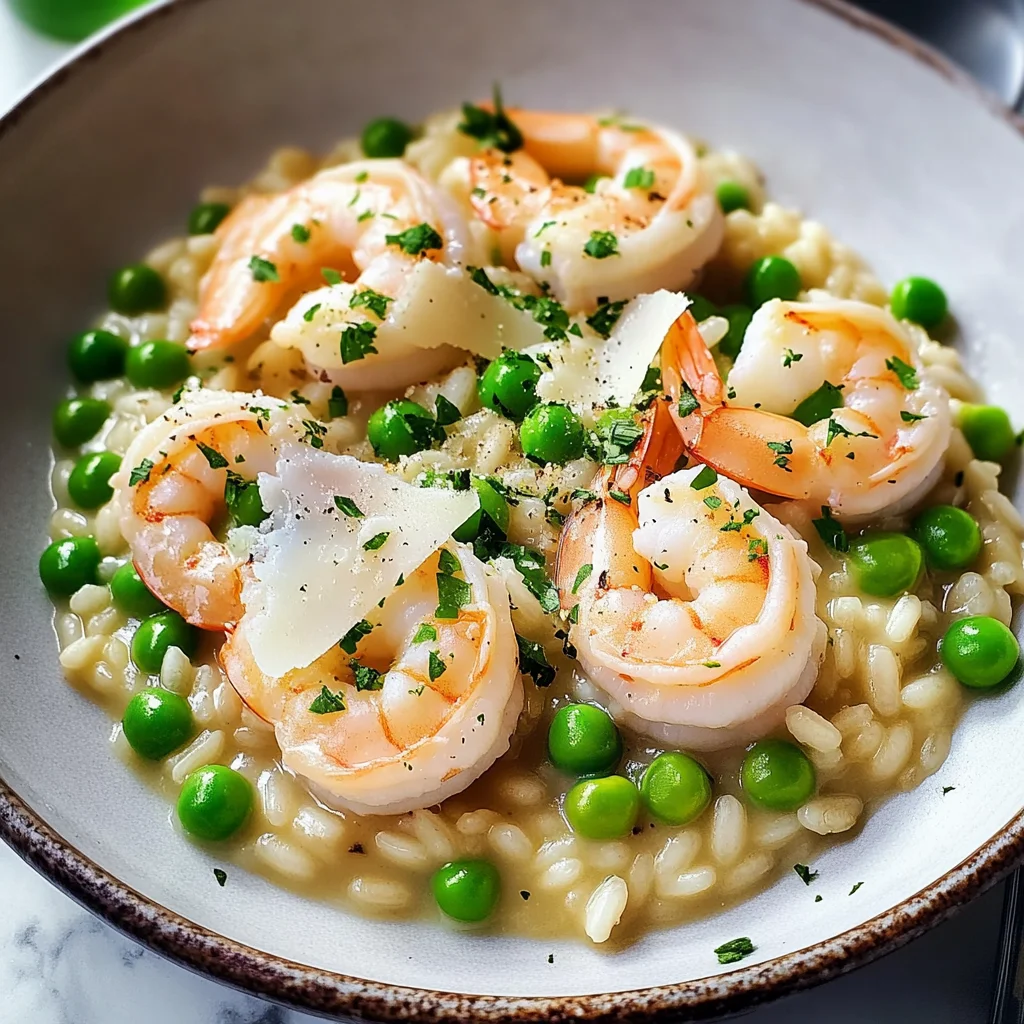 Risotto aux crevettes et pois