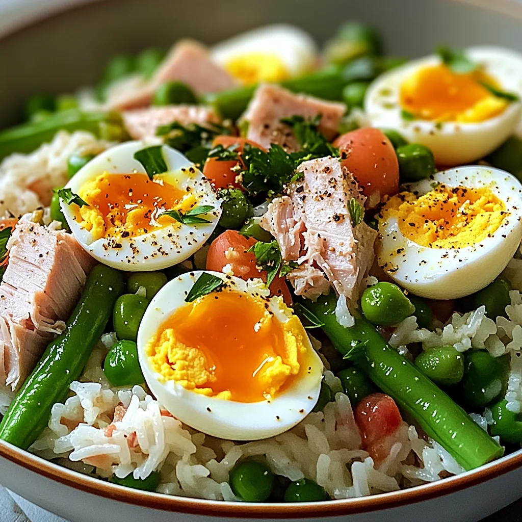 Salade de riz thon œufs