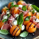 Salade melon jambon mozzarella