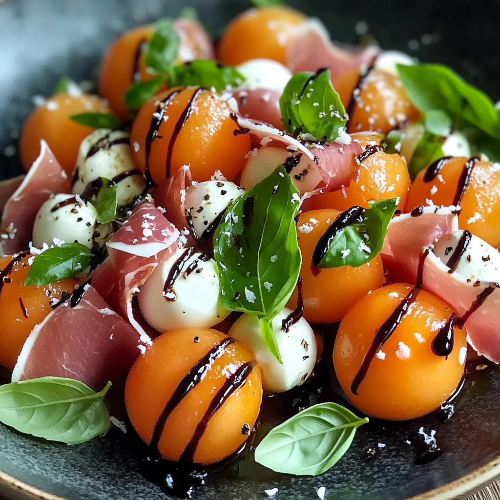 Salade melon jambon mozzarella