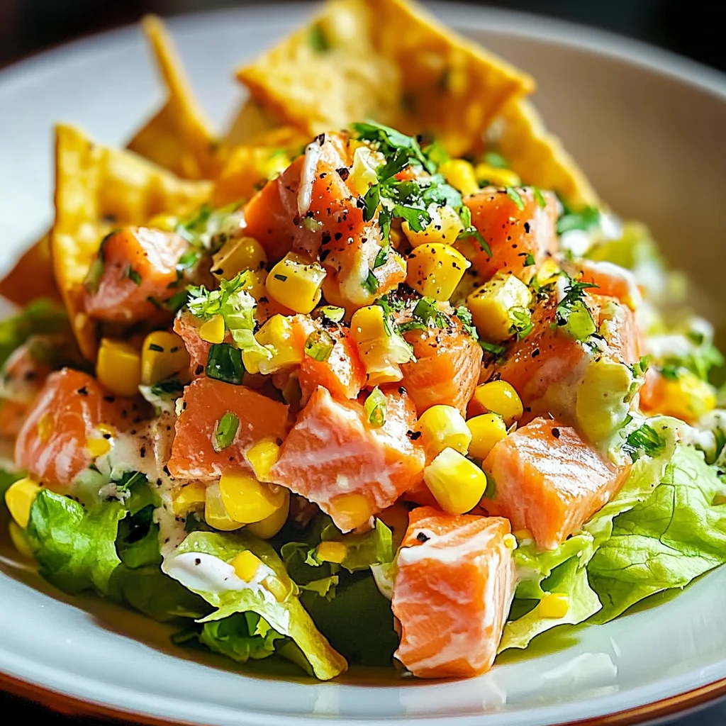 Salade tartare saumon épicé