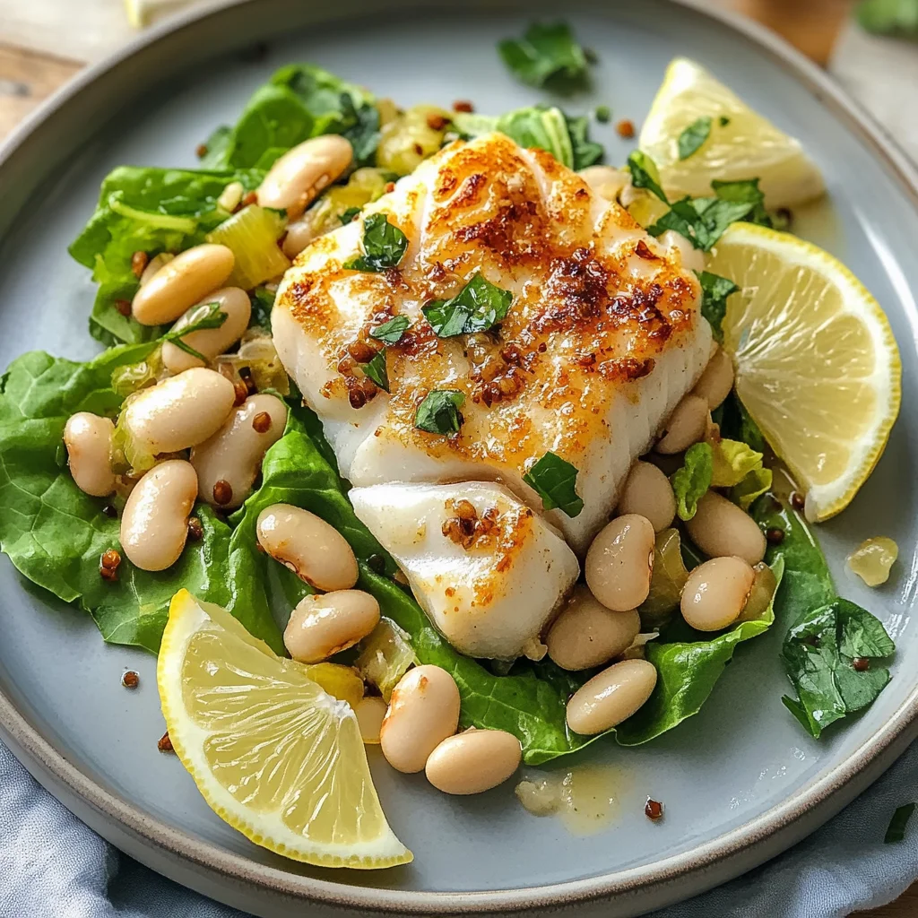 Salade tiède aiglefin haricots