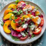 Salade tomates pêches vinaigrette