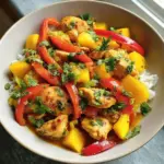 Sauté poulet poivron mangue