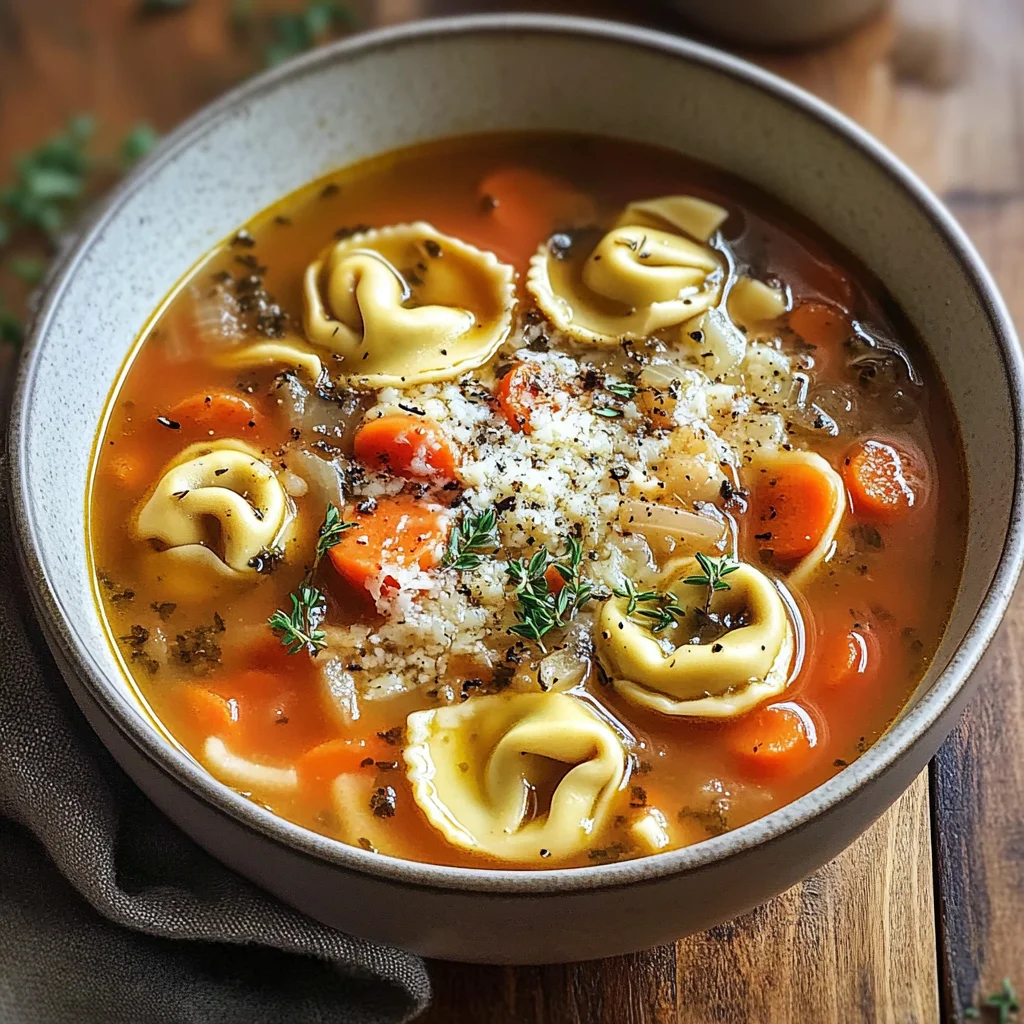 Soupe aux tortellinis et légumes