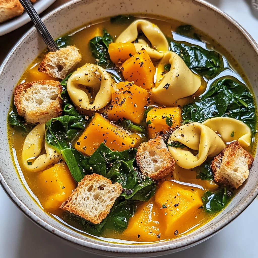 Soupe tortellinis courge épinards