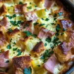 Strata au poireau et jambon