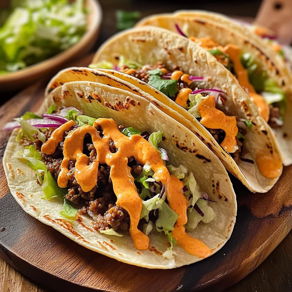Tacos au fromage et sauce
