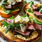 Tartines au boeuf caramélisé