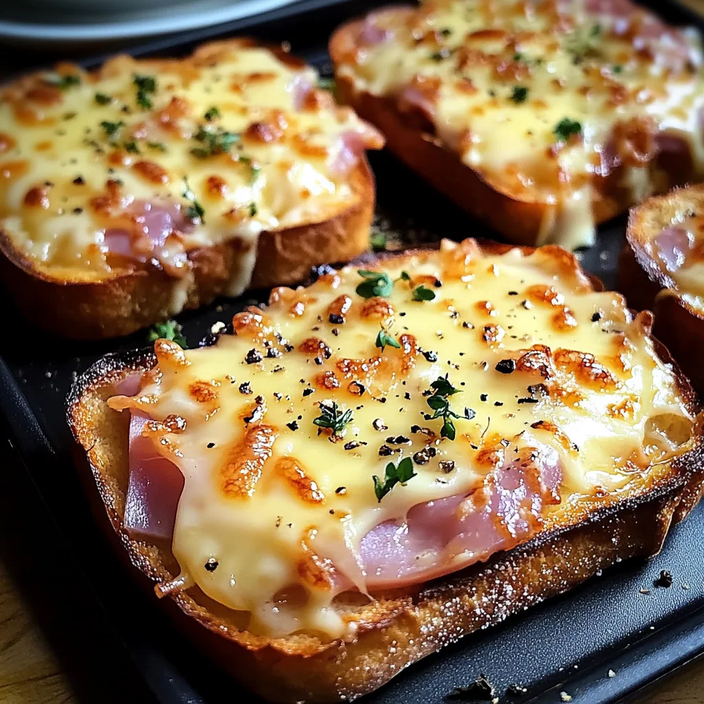 Tartines gratinées jambon fromage