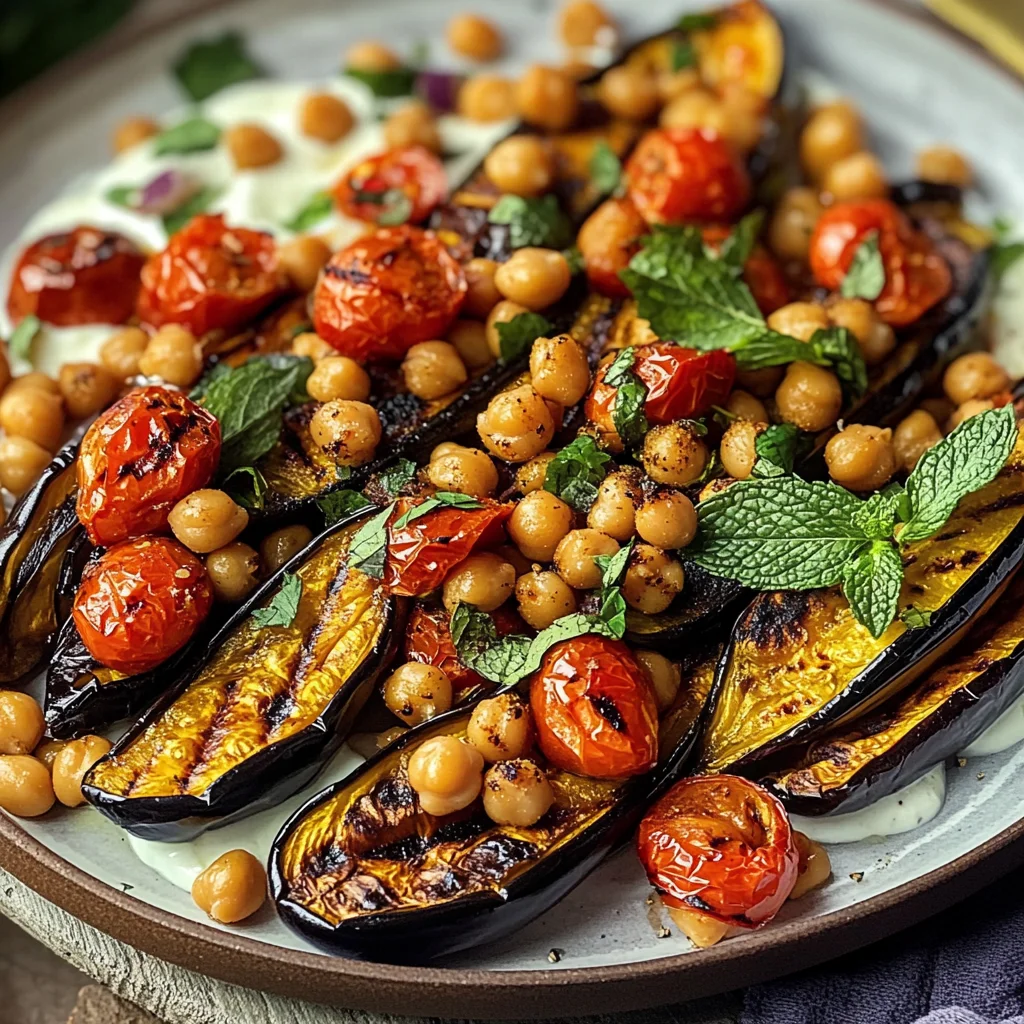 Aubergines grillées au cari