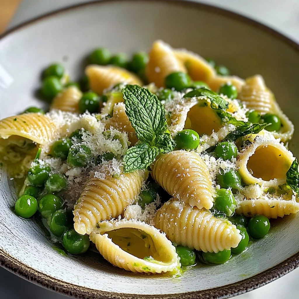 Conchiglioni ricotta petits pois