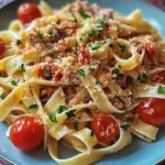 Fettuccines aux anchois et thon