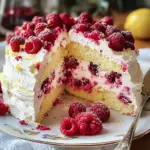 Gâteau des anges aux framboises