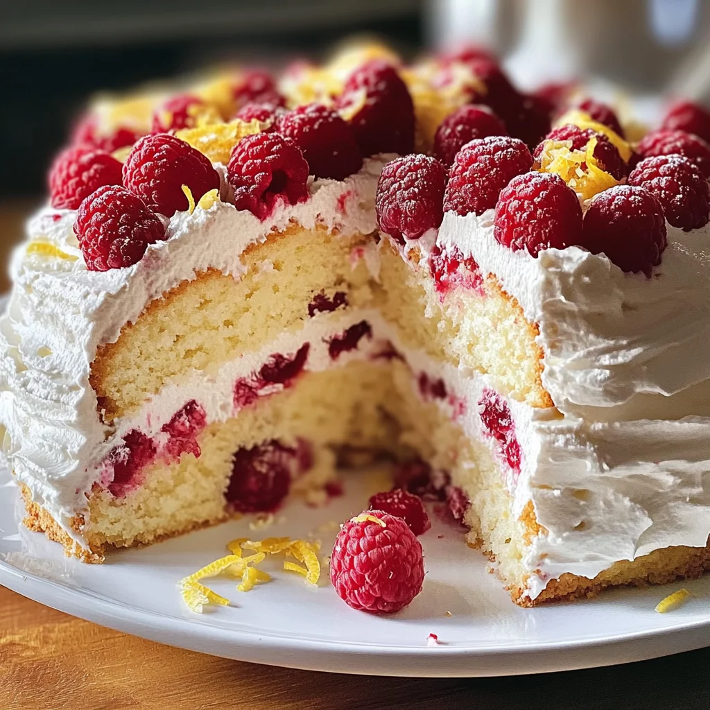 Gâteau des anges aux framboises