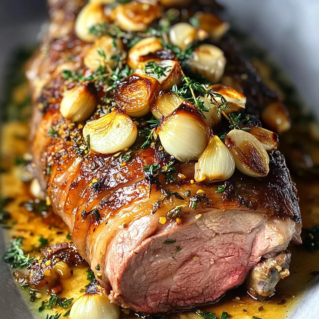 Gigot d'agneau rôti à l'ail