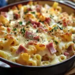 Gratin de pâtes au jambon