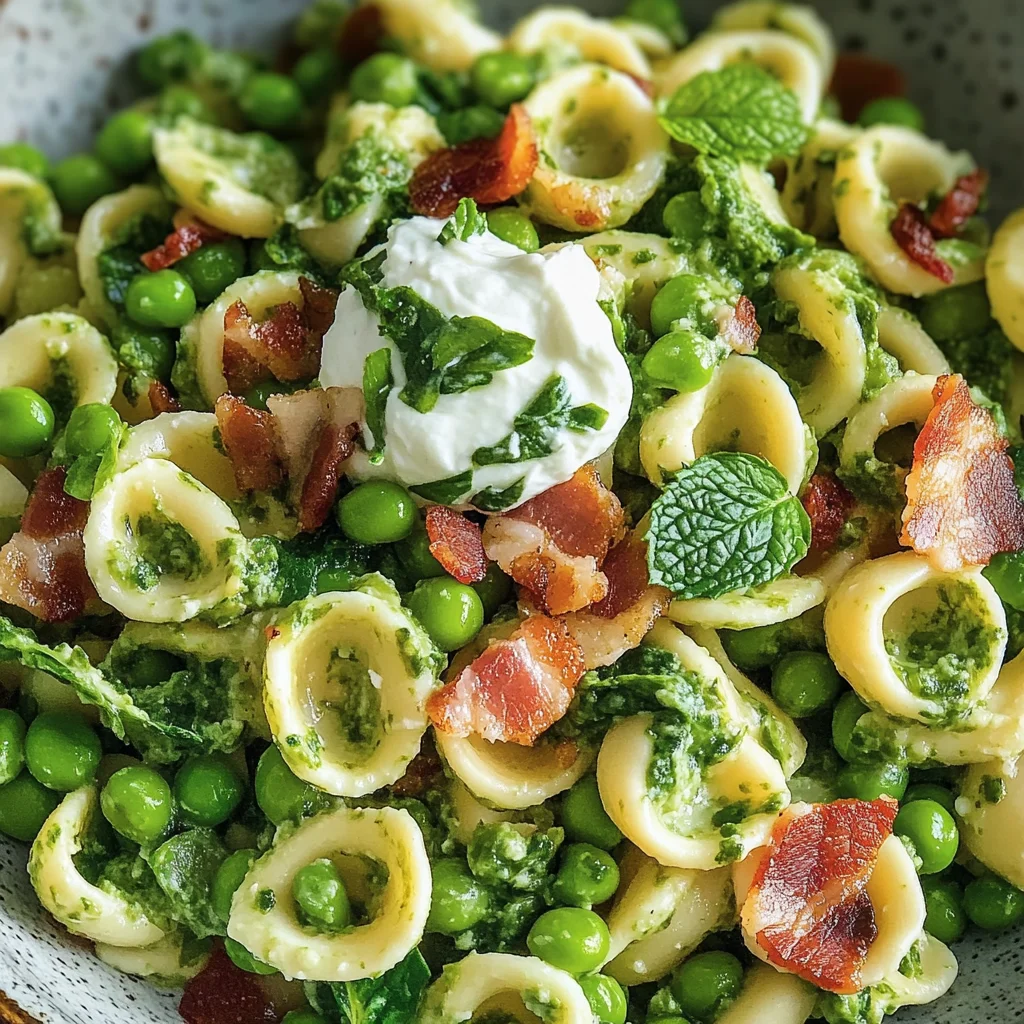 Orecchiettes petits pois et pancetta
