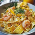 Pappardelles citron et crevettes
