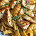 Pâtes poulet moutarde crème