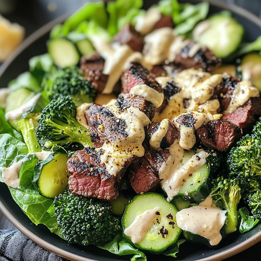 Salade brocoli et boeuf grillé
